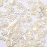50g Mix Styles ivory ABS Resin Pearl rose Flower Bow Charms