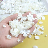 50g Mix Styles ivory ABS Resin Pearl rose Flower Bow Charms