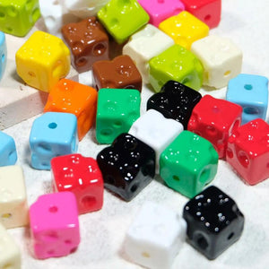 Colorful Cube Cheese Beads DIY Jewelry Making Decorations