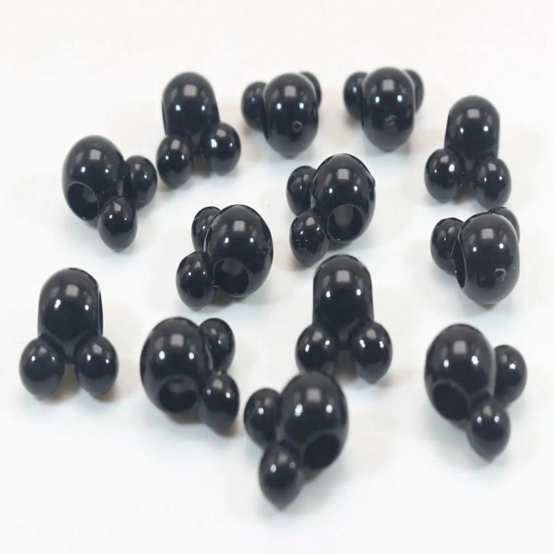 Red Acrylic Mouse Face Charm Beads 14mm 16mm Large Hole