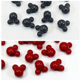 Red Acrylic Mouse Face Charm Beads 14mm 16mm Large Hole