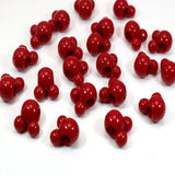 Red Acrylic Mouse Face Charm Beads 14mm 16mm Large Hole