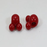 Red Acrylic Mouse Face Charm Beads 14mm 16mm Large Hole