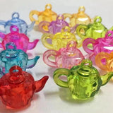 25 Mixed Colour Acrylic Teapot Charms 32X22mm Kids Craft