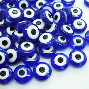100pc Evil Eye Resin Spacer Beads 10*6mm DIY Garment Accessories