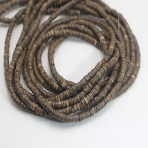 5 Strands Natural Coconut Tiny Column Heishi Beads 4mm