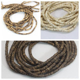 5 Strands Natural Coconut Tiny Column Heishi Beads 4mm