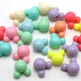 DIY Mixed Pastel Acrylic Mouse Face Beads 8mm 10mm 12mm Jewelry Make