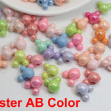 DIY Mixed Pastel Acrylic Mouse Face Beads 8mm 10mm 12mm Jewelry Make