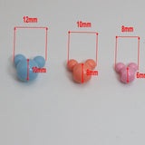 DIY Mixed Pastel Acrylic Mouse Face Beads 8mm 10mm 12mm Jewelry Make