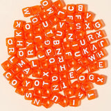 100pcs 6mm Square Mixed Letter Acrylic Beads Alphabet for Jewelry Making