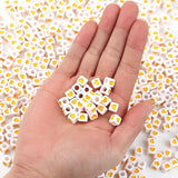 100pcs 6mm Square Mixed Letter Acrylic Beads Alphabet for Jewelry Making