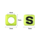 100pcs 6mm Square Mixed Letter Acrylic Beads Alphabet for Jewelry Making