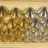 Metallic Silver/Gold Acrylic Rock Punk Spike Taper Stud Beads 6-12mm