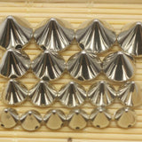 Metallic Silver/Gold Acrylic Rock Punk Spike Taper Stud Beads 6-12mm