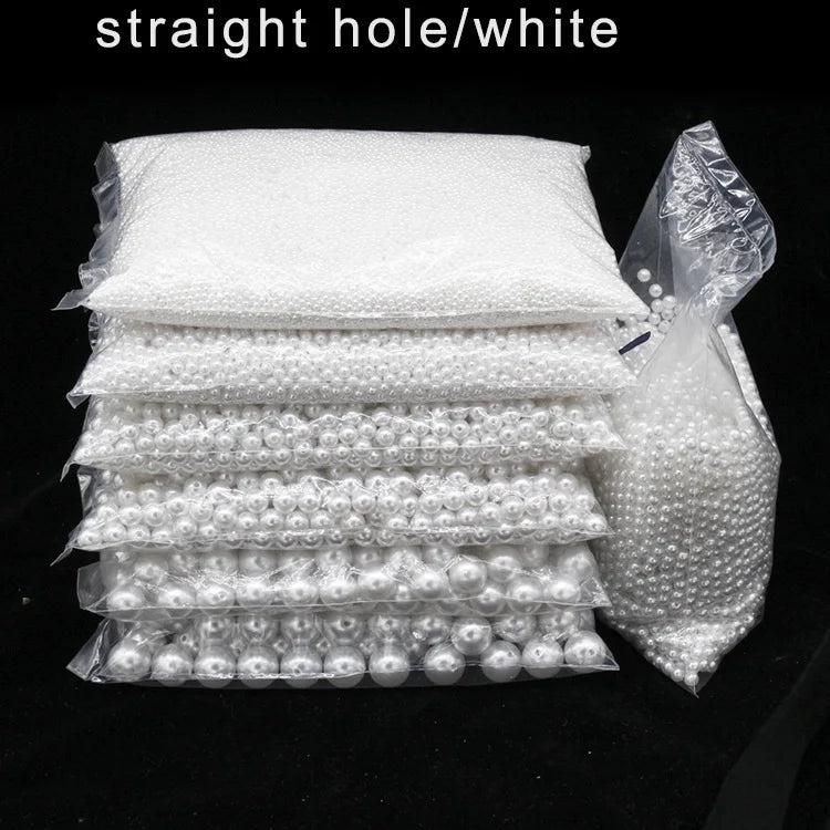 3-20MM Round Pearls Ivory/White ABS Beads Jewelry Making