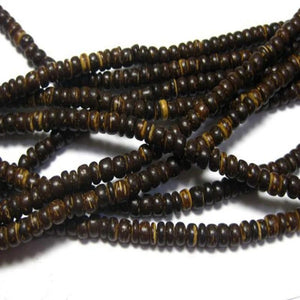 Natural Coconut Rondelle Beads 5mm Strand x 5