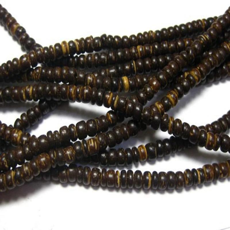 Natural Coconut Rondelle Beads 5mm Strand x 5