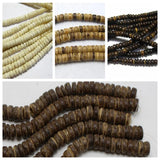 Natural Coconut Rondelle Beads 5mm Strand x 5
