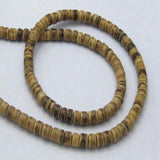 Natural Coconut Rondelle Beads 5mm Strand x 5