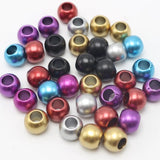 100 Mixed Metallic Round Pony Beads 12mm 10mm Kids Craft