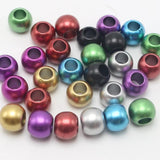 100 Mixed Metallic Round Pony Beads 12mm 10mm Kids Craft
