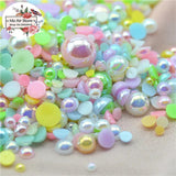 500pcs AB Multicolor Round Pearl Beads Mix Size 3-12mm