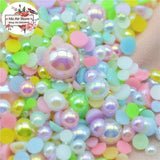 500pcs AB Multicolor Round Pearl Beads Mix Size 3-12mm