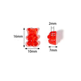 50pcs Bear Acrylic Transparent Vertical Hole Loose Beads DIY Bracelet Necklace