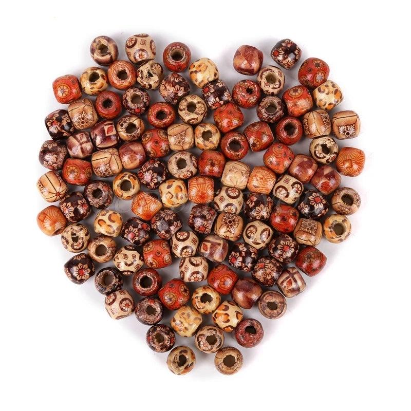 100pcs Wood Round Spacers Loose Beads Necklace Bracelets DIY Craft