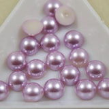 250pcs 8mm Light Purple Pearl Acryl Half Ball for Garment Wedding