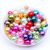 Acrylic Solid Round Beads ABS Pearl Loose Beads DIY Earrings Bracelet Jewelry