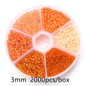 Multicolor Czech Glass Seed Beads Set 3mm