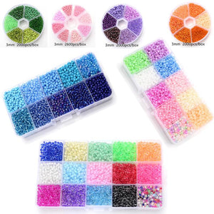 Multicolor Czech Glass Seed Beads Set 3mm