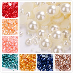 Acrylic Pearl Beads Mix 1000pcs Half Round Flatback for Jewelry DIY