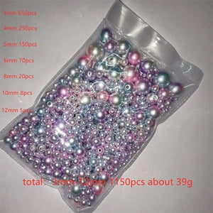 3-12mm Pearl Beads Mix Size 1150pcs Straight Holes Round Plastic Beads