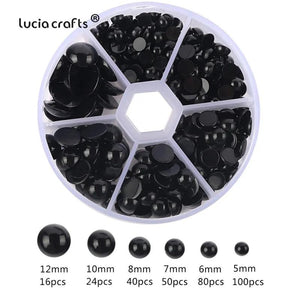 5-20mm Half Round Pearls Resin Pearl Flatback Beads Nail Art Crafts DIY