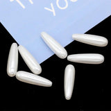 100pcs White/Ivory ABS Pearl Water Drops Beads Jewelry Spacer Bead