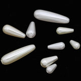 100pcs White/Ivory ABS Pearl Water Drops Beads Jewelry Spacer Bead
