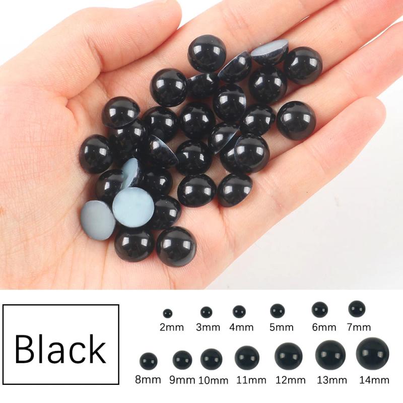 ABS Pearl Beads Flat Back Half Round Stones 2mm-14mm