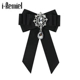 Red Velvet Ribbon Bowtie Bow Brooch Collar Pins And Brooches