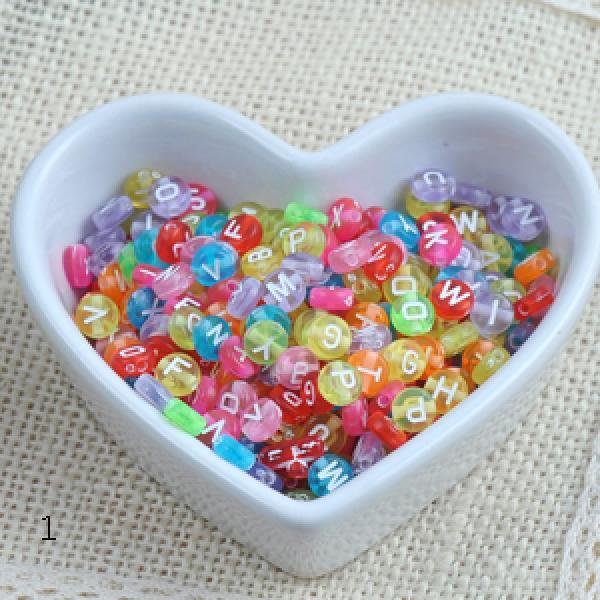 Mixed Alphabet/Letters Flat Round Pony Beads, 400pcs