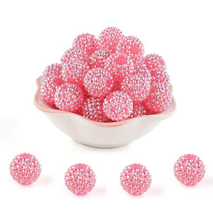 10/20Pcs Resin Bayberry Ball Rhinestone Acrylic Beads For Jewelry Charms