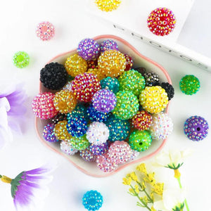 10/20Pcs Resin Bayberry Ball Rhinestone Acrylic Beads For Jewelry Charms