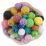 10/20Pcs Resin Bayberry Ball Rhinestone Acrylic Beads For Jewelry Charms