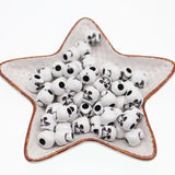 50Pcs Skull Big Hole Beige Acrylic Spacer Beads DIY Jewelry Making