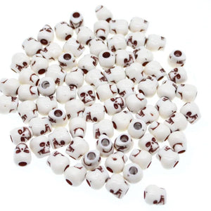 50Pcs Skull Big Hole Beige Acrylic Spacer Beads DIY Jewelry Making