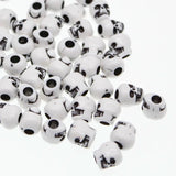 50Pcs Skull Big Hole Beige Acrylic Spacer Beads DIY Jewelry Making