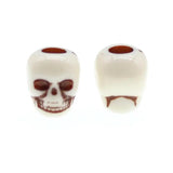 50Pcs Skull Big Hole Beige Acrylic Spacer Beads DIY Jewelry Making