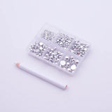 6 Grid Set Colorful Flatback Pearl Beads Nail Art DIY Decoration